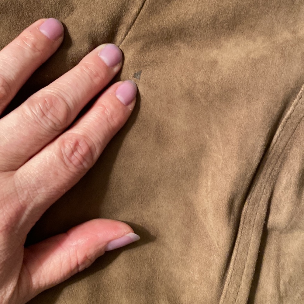 Talbots Suede One Button Jacket Sz16 In Toffee Co… - image 3